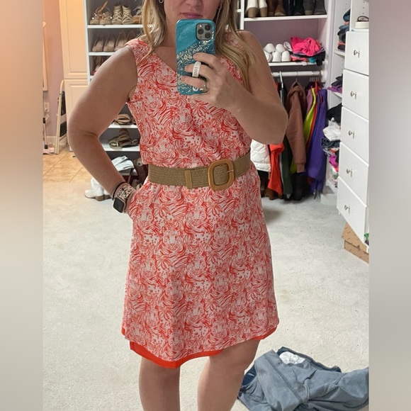 NWT Stewart Simmons reversible orange tiger print dress - Picture 3 of 4